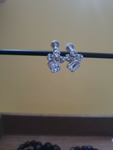 Vintage Vargas Silver Screw Back Crystal Rhinestone Earrings - £19.93 GBP