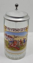 Vintage Stammtischseidel Glass Beer Stein Lidded Mug Barware Germany Rare - £19.22 GBP