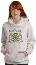 McQuade Irish Coat of Arms Ash Hooded Sweat shirt - $662.24 MXN