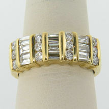 2CT Baguette Cut Simulated Diamond Channel Set Ring925 Silver Gold Plated - £71.16 GBP