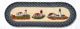 Earth Rugs OP-251 Three Lighthouses Oval Patch Runner 13&quot; x 36&quot; - $44.54