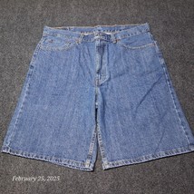 Levi 550 Denim Jean Shorts Size 38 Relaxed Fit High Rise 11&quot; Inseam  Jorts - $17.05