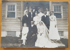 1890&#39;s CDV  Wedding  Party Photo 6 women 6 men 1 Child Front Porch 6.5&quot; × 4.5&quot; - £36.70 GBP