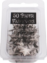 Creative Impressions Metal Paper Fasteners 50/Pkg-Pewter 6-Point Star - $6.76