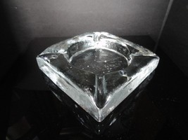 Blenko Handcraft Glass Cigarette Ashtray Measures 6&quot; x 6&quot; x 1 1/2&quot; - $95.00