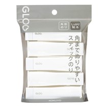 Kokuyo Gloo Square Glue Stick, Firm Stick, Small Size, Pack of 5, Japan ... - $14.24