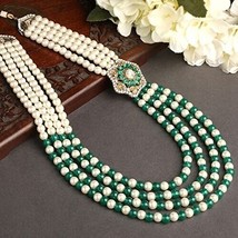 Pearl Necklace Jewellery Groom Dulha Moti Mala Haar for Men Kundan Jewelry Sete - £18.75 GBP