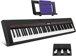 Starfavor Digital Piano 88 Keys Weighted Keyboard Piano,, Wood Grain Pat... - £309.05 GBP