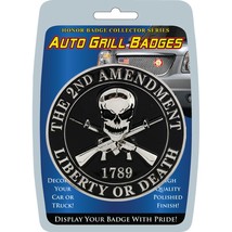 Auto Grille Metal Badge 3&quot; 2nd Amendment Liberty Or Death  - £13.14 GBP