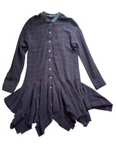 FREE PEOPLE Dress Oversized Tunic Wool Plaid Gauzy Boho Grunge Lagenlook M - $924.04 MXN