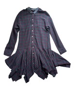 FREE PEOPLE Dress Oversized Tunic Wool Plaid Gauzy Boho Grunge Lagenlook M - $916.72 MXN