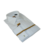 Men 100% Egyptian Cotton Shirt French Cuffs Wrinkle Resistance ENZO 7140... - £68.36 GBP