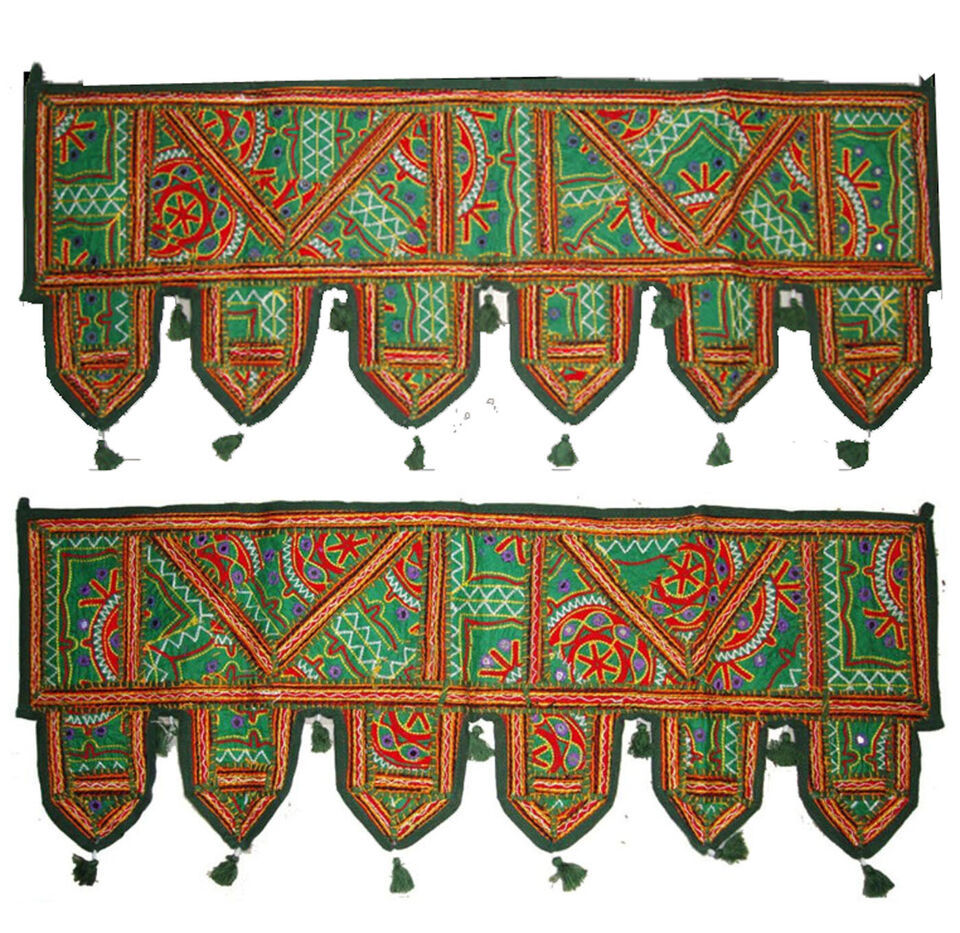 Door Toran door topper boho window valance mirror embroider hippie wall hanging