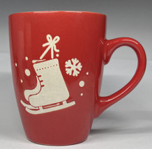 Ice Skates Coffee Tea Mug Cup California Pantry Christmas Red and White - £5.11 GBP