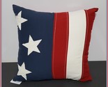 NEW RARE Pottery Barn American Flag Indoor/Outdoor Pillow 18&quot; x 18&quot; - $59.99