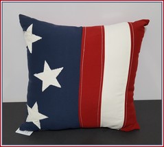 NEW RARE Pottery Barn American Flag Indoor/Outdoor Pillow 18&quot; x 18&quot; - £46.90 GBP