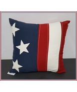 NEW RARE Pottery Barn American Flag Indoor/Outdoor Pillow 18&quot; x 18&quot; - £47.40 GBP
