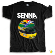 Ayrton Senna F1 Racer Yellow Helmet T-Shirt • Mens Brazil Racing Sports Fan Gift - £17.97 GBP