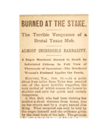 1895 Murderer Burned At The Stake Article Texas Mob Passaic News Victori... - $556.20 MXN 1895 Murderer Burned At The Stake Article Texas Mob Passaic News Victori... - $556.20 MXN