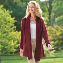 Washable Cashmere Topper Sweater Burgundy Size Medium 42 - £75.72 GBP