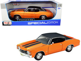 1971 Chevrolet Chevelle SS 454 Sport Orange Metallic w Black Top Black Stripes 1 - £46.59 GBP