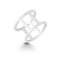 Sterling Silver Double Vertical Bars Ring - £47.22 GBP