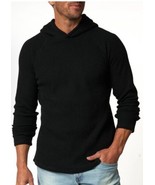 Civil Society Bruce Waffle Knit Hoodie Shirt Small Black Classic Minimal... - $565.91 MXN
