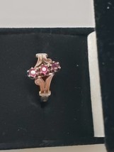 Antique Victorian 12K Gold 3 Genuine Ruby  Ring, 1800s - £713.60 GBP