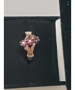 Antique Victorian 12K Gold 3 Genuine Ruby  Ring, 1800s - $895.50