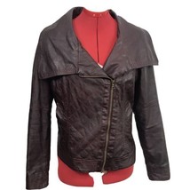 Guess Moto Jacket Women Sz LARGE Maroon - £18.50 GBP