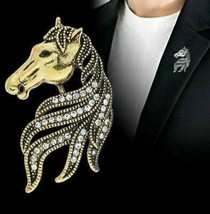 Stunning vintage look gold plated retro horse celebrity brooch broach pin mk3 - £17.17 GBP
