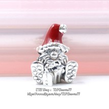 2020 Winter Release 925 Sterling Silver Seated Santa &amp; Present Charm  - £14.30 GBP