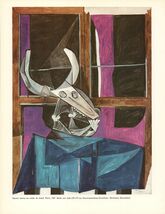 PABLO PICASSO Nature morte au crane de boeuf 12.25" x 9.5" Offset Lithog... - $32.67