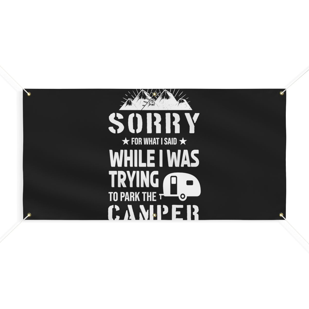 Primary image for Funny Camper Parking Matte Banner - Personalized Vinyl Banner - Outdoor/Indoor U