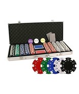 DA VINCI 500 Piece 11.5 Gram Poker Chip Set w/Case &amp; Cards (Dice Striped) - £50.16 GBP