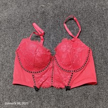 Adore Me Longline Bra Women 34B Red Sexy Lace Underwired - $16.67