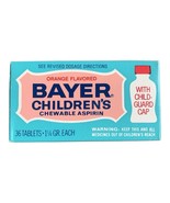 Vintage Bayer Children&#39;s Chewable Aspirin Orange Flavored 36 Count SEALE... - $27.47 CAD