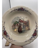 Obernai Digon Sarreguemines &quot;Girl &amp; Umbrella&quot; 12&quot; Faience Serving Bowl -... - £22.01 GBP