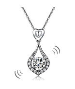 925 Sterling Silver Pendant Necklace, Swarovski Mobile Stone, Heart/Tear... - £54.94 GBP