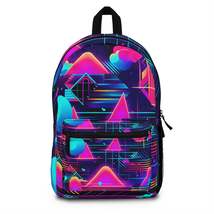 80s Synthwave Retro-Futuristic Inspired Pattern Design Backpack - £85.26 GBP