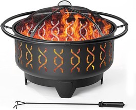SINGLYFIRE 30 Inch Fire Pits for Outside Wood Burning Outdoor Large FirePit - £114.15 GBP