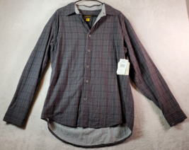 Cabela&#39;s Shirt Men Large Gray Plaid 100% Cotton Long Sleeve Collared But... - £20.54 GBP