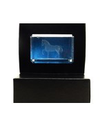 Prancing Horse Paperweight, 3D Laser Etched Art Glass, Beveled Edges, Gi... - $14.65
