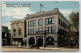 Waynesboro PA Bank Building And Star Theatre Postcard B49 - £7.12 GBP