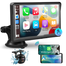 Touchscreen Wireless Car Stereo Receiver Apple Carplay Android Auto Rear Camera - £77.19 GBP