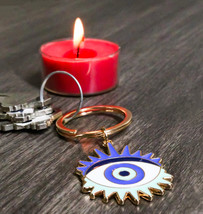 Set Of 2 Wicca New Age Metaphysical All Seeing Eye Of Protection Keychain Charms - £11.84 GBP
