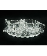 Elegant Creamer &amp; Sugar on Tray, Vintage Heisey Crystolite, Coffee Or Tea - $53.71 CAD