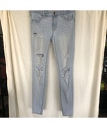 AEO Super Super Stretch light wash, Distressed Demin, Size 0 Skinny Legs - $236.75 MXN