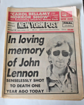 December 8, 1981 New York Post paper about John Lennon ,Beatles, John Lennon - £18.75 GBP