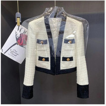 Autumn Small Fragrance Tweed Jacket Female Blazer Coat Long Sleeve Butto... - £55.07 GBP+